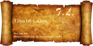 Tibold Lajos névjegykártya